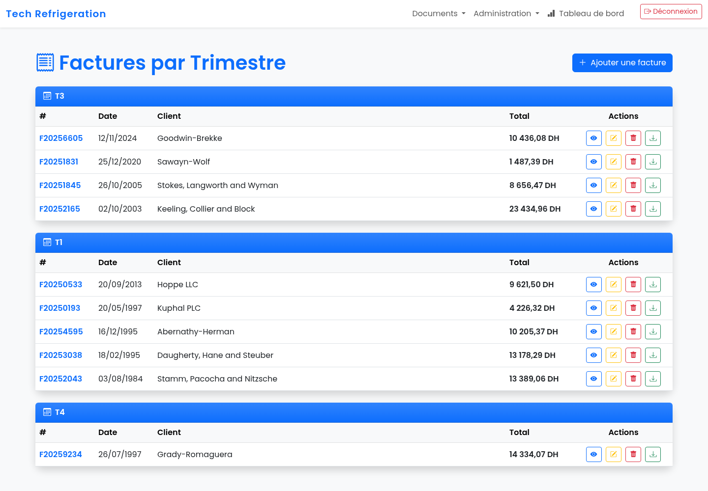 Invoice workspace preserving financial document history.